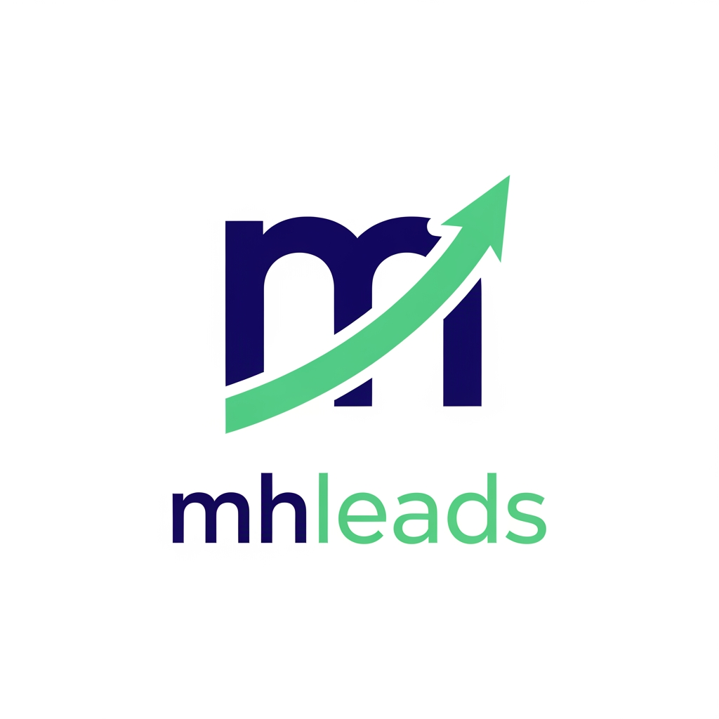 AI Design for create a crm logo which is name as mhleads,