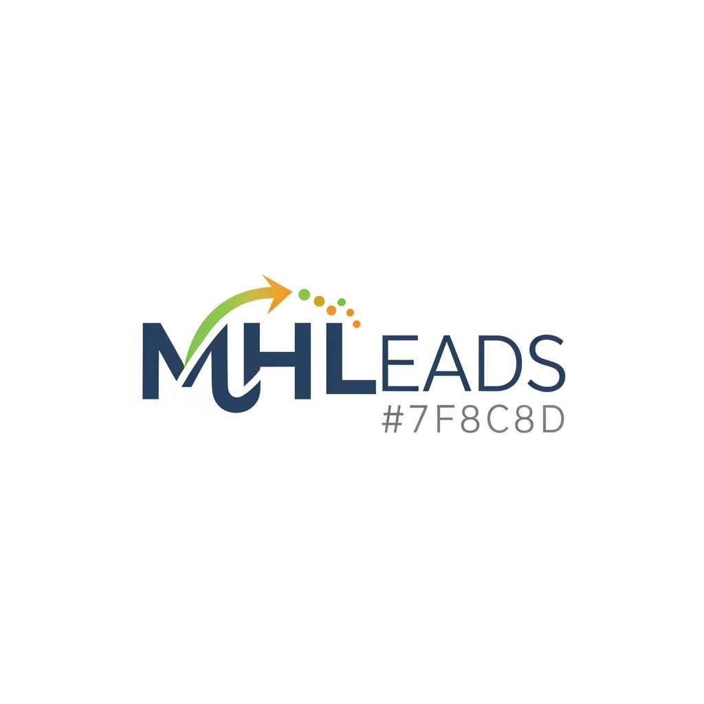 AI Design for create a crm logo which is name as mhleads,