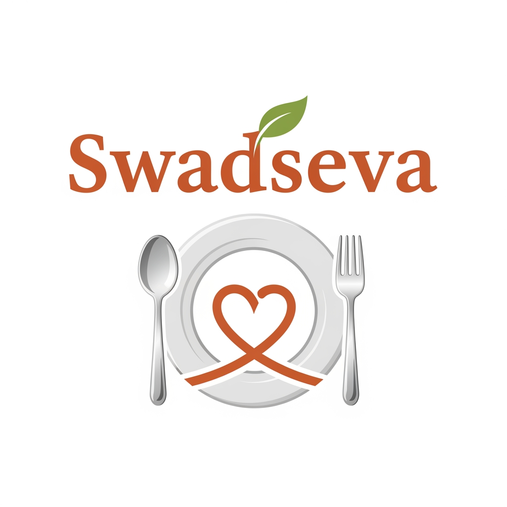 AI Design for create a logo for food website the name of the website is swadseva