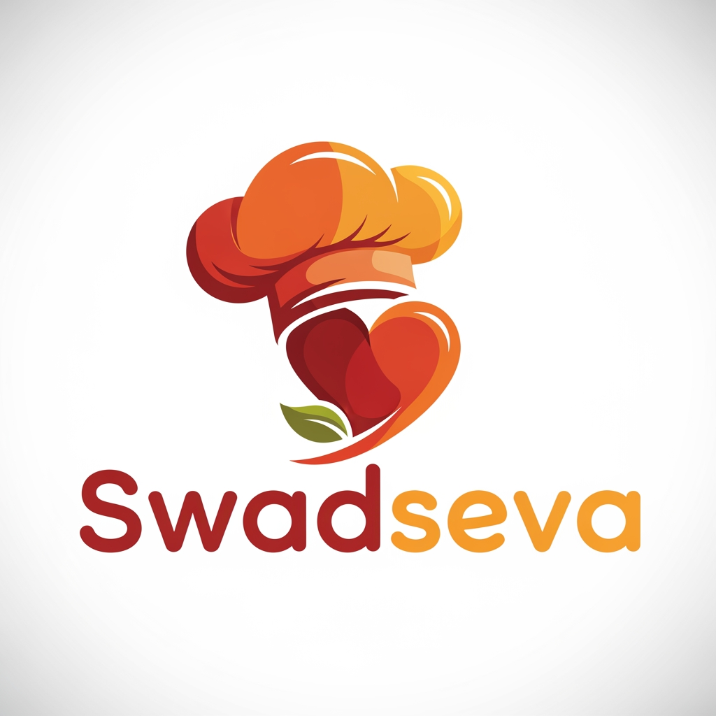 AI Design for create a logo for food website the name of the website is swadseva