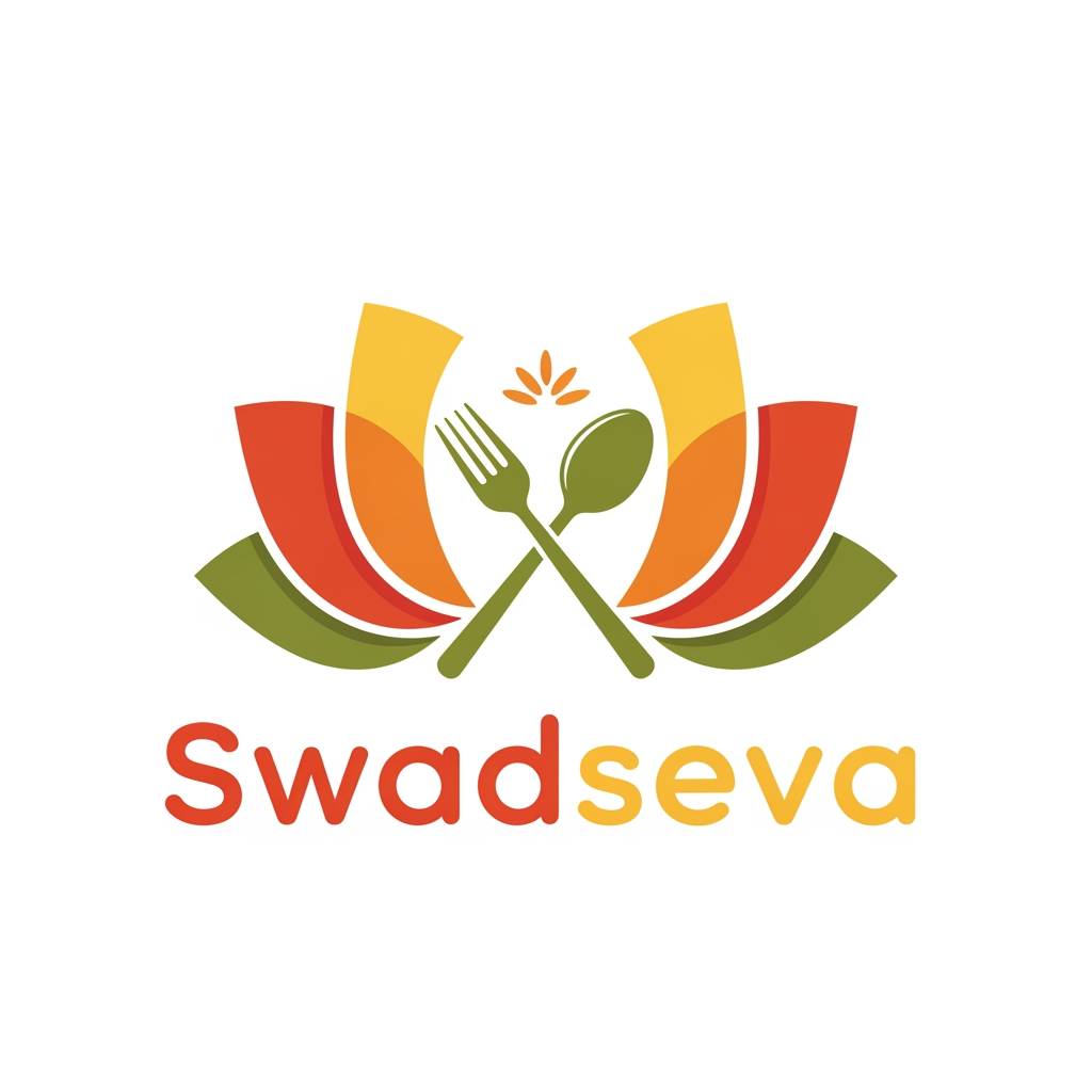 AI Design for create a logo for food website the name of the website is swadseva