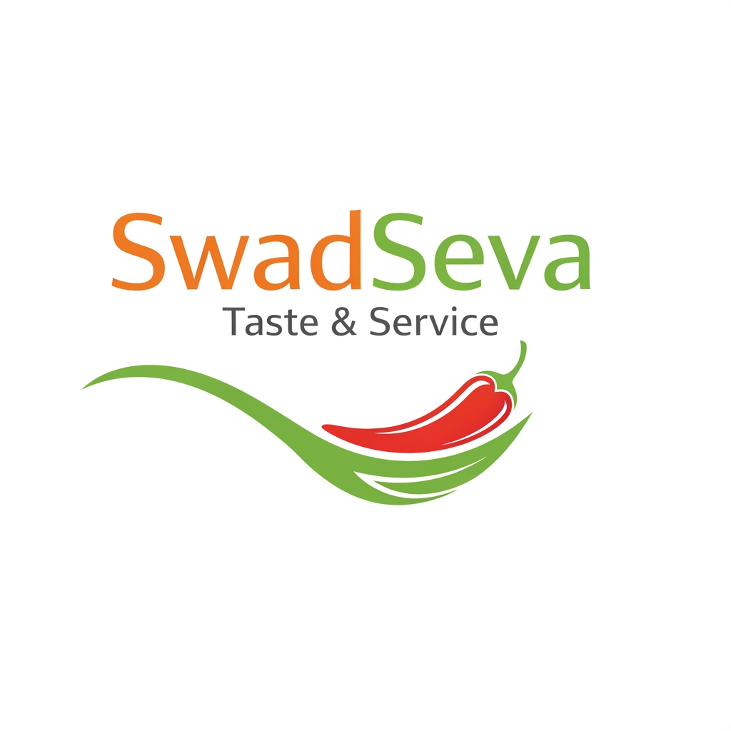 AI Design for create a logo for food website the name of the website is swadseva