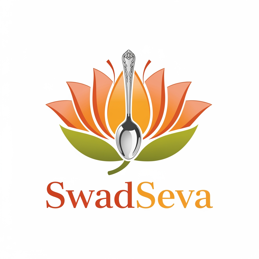 AI Design for create a logo for food website the name of the website is swadseva