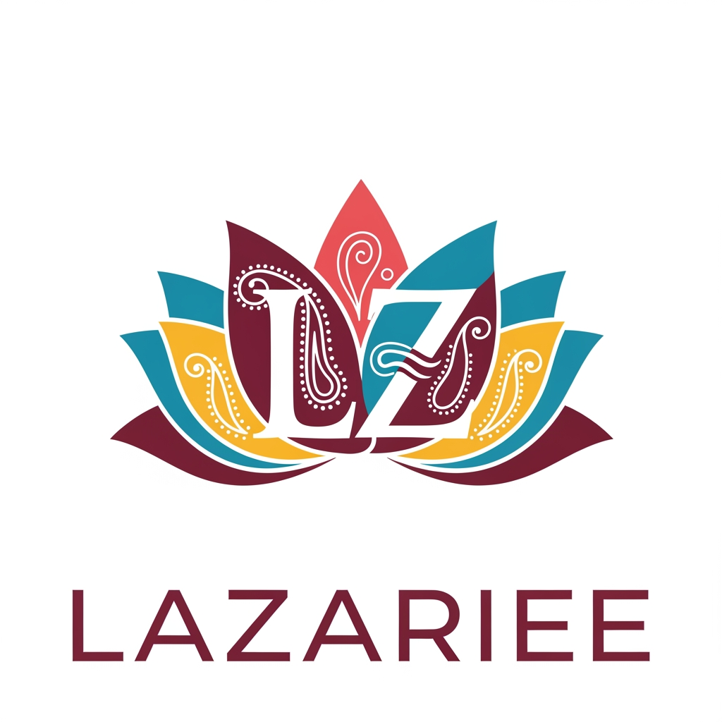 AI Design for make creative shape logo for 'Lazariee' this is a woman clothing and branding targeting Indian audience make simple but ultimate creative design. make in 2D design use creative shape art fully transparent background in PNG format