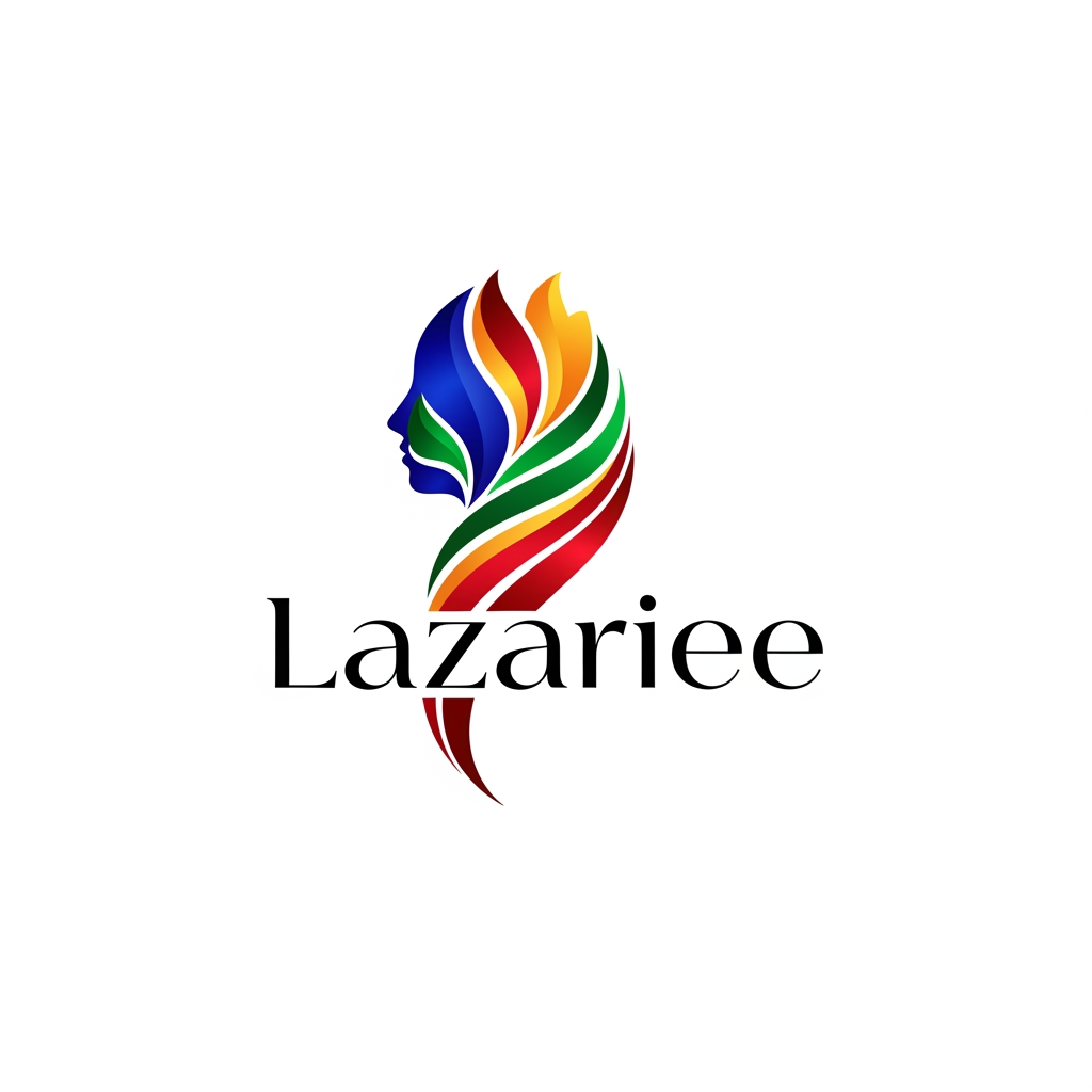 AI Design for make creative shape logo for 'Lazariee' this is a woman clothing and branding targeting Indian audience make simple but ultimate creative design. make in 2D design use creative shape art fully transparent background in PNG format