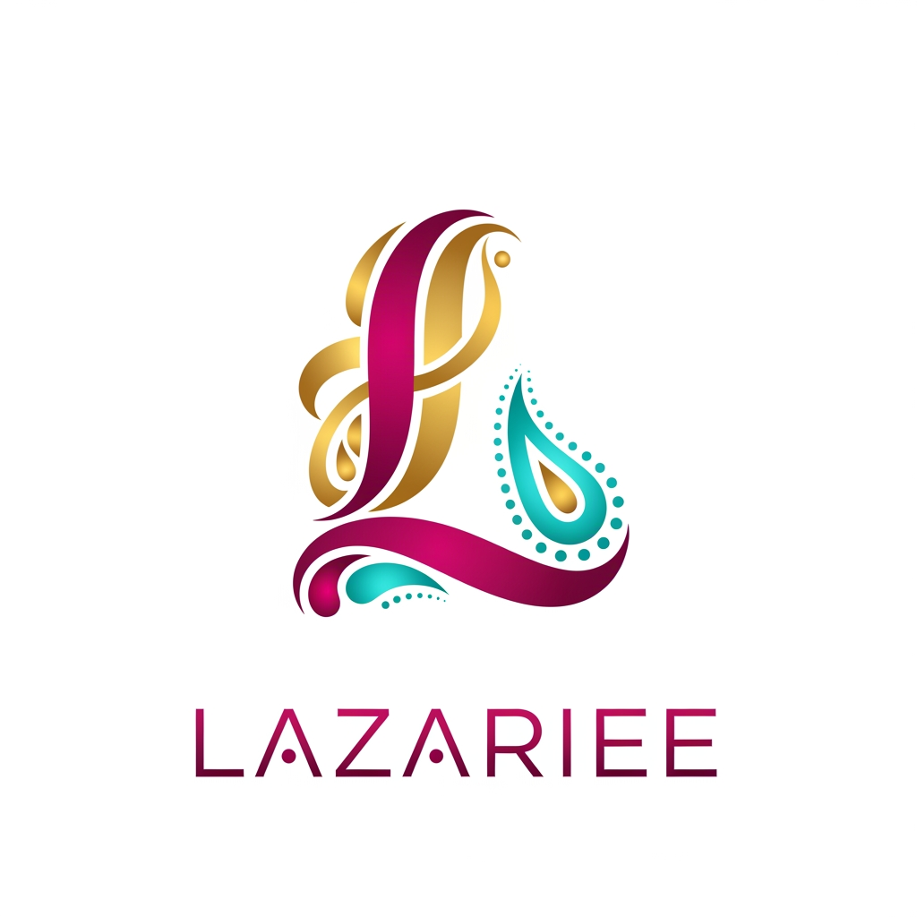 AI Design for make creative shape logo for 'Lazariee' this is a woman clothing and branding targeting Indian audience make simple but ultimate creative design. make in 2D design use creative shape art fully transparent background in PNG format