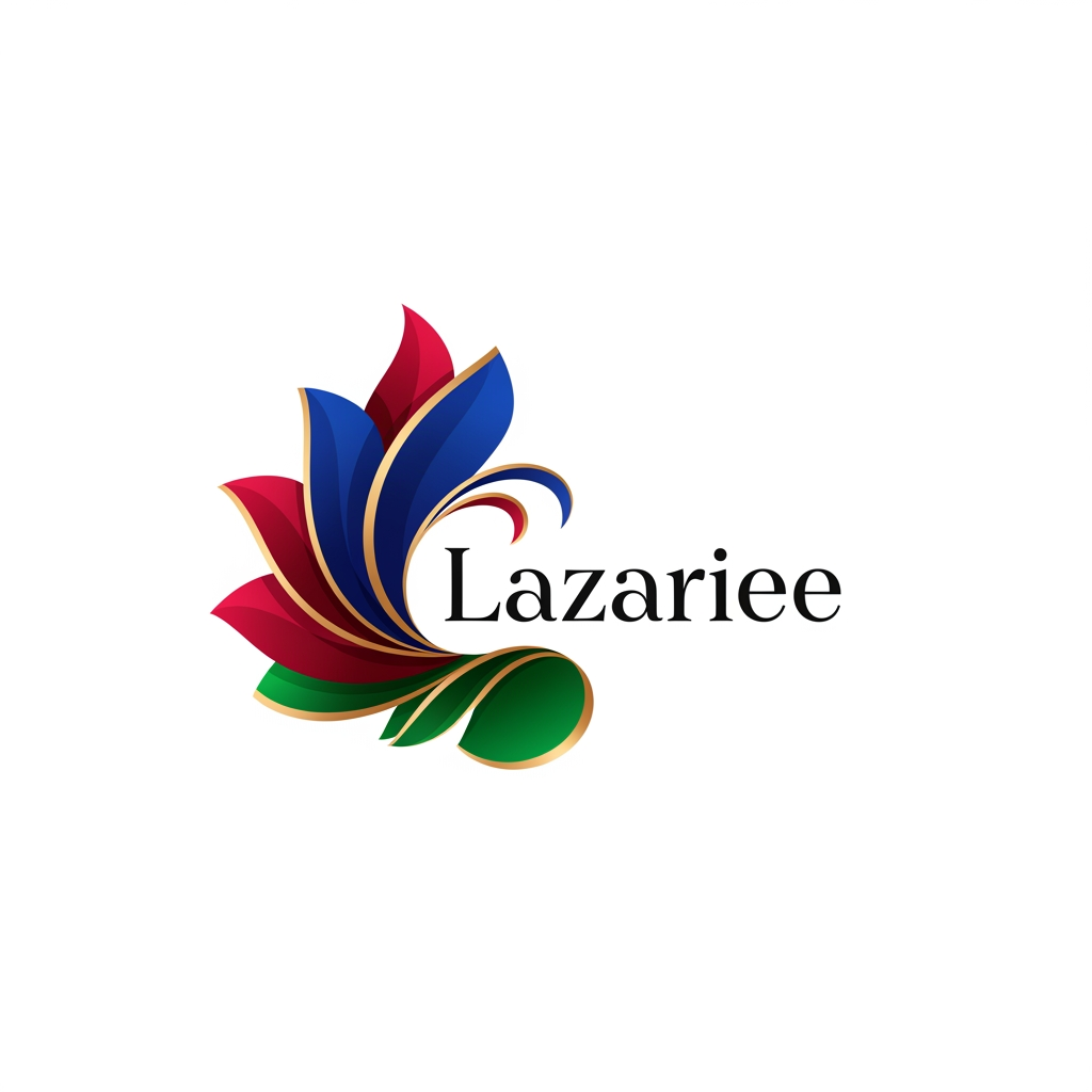 AI Design for make creative shape logo for 'Lazariee' this is a woman clothing and branding targeting Indian audience make simple but ultimate creative design. make in 2D design use creative shape art fully transparent background in PNG format