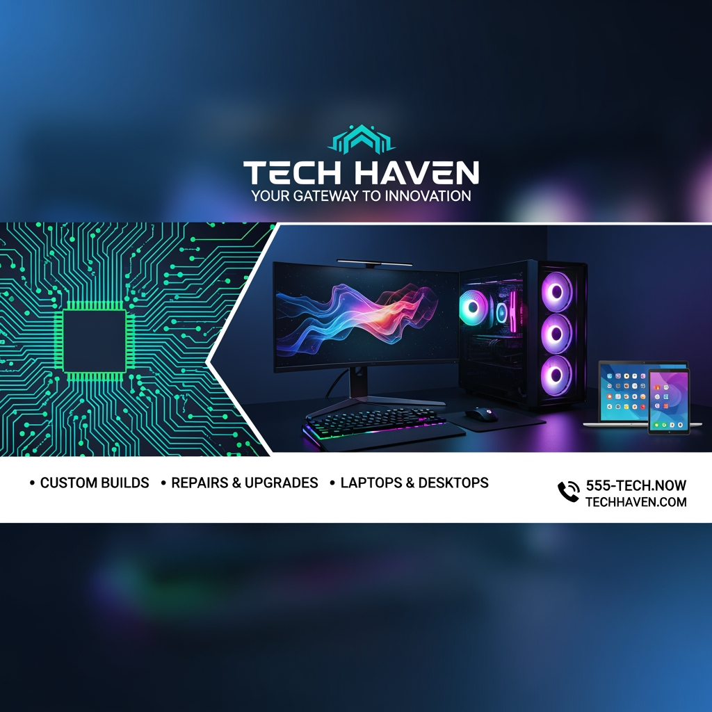 AI Design for computer shop banner