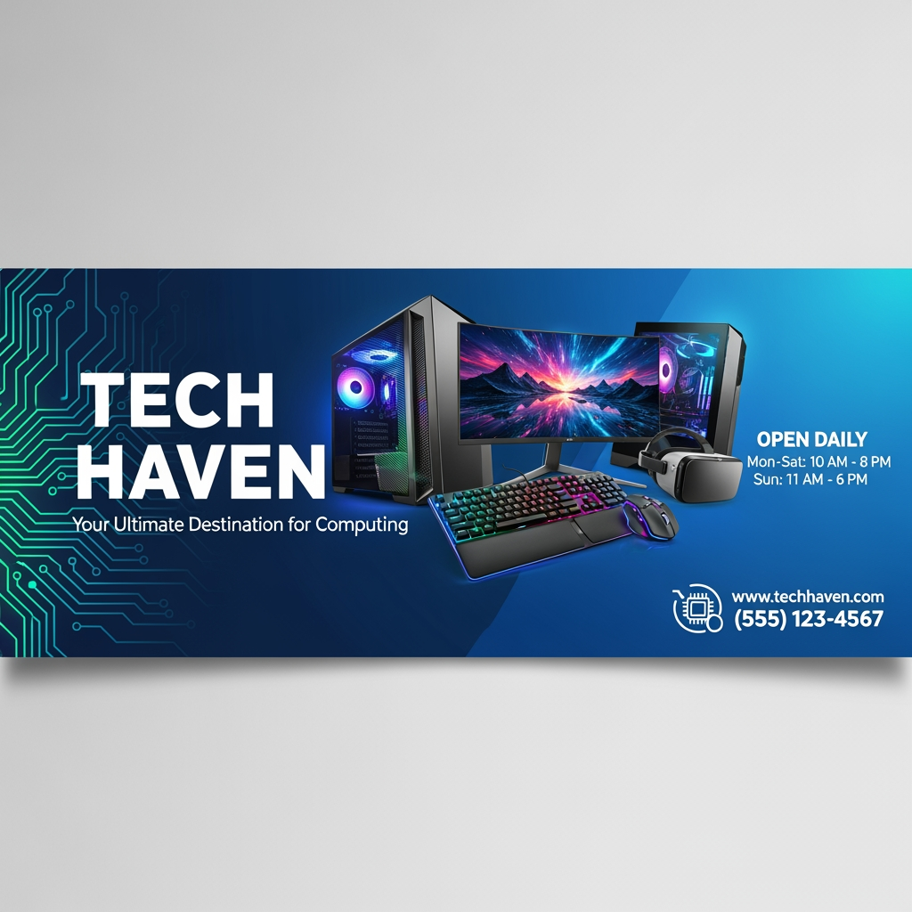 AI Design for computer shop banner
