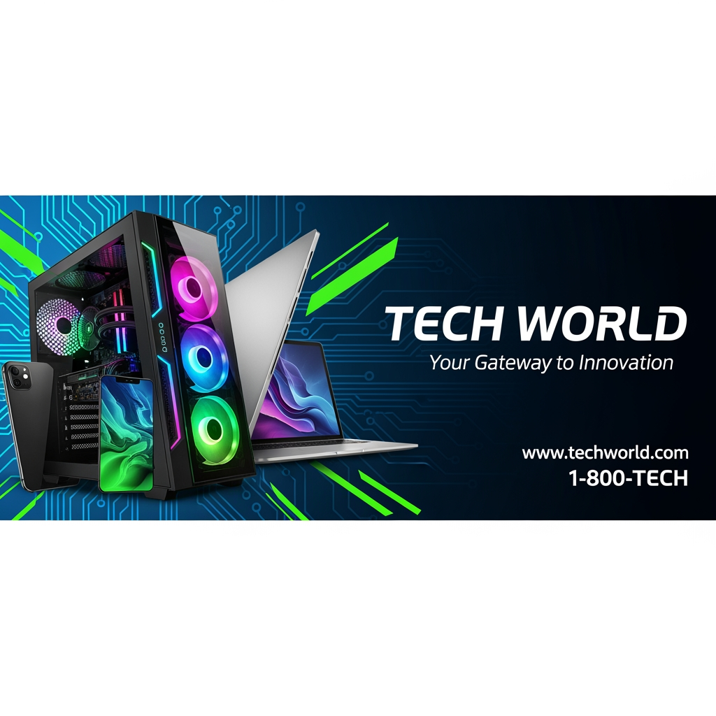 AI Design for computer shop banner