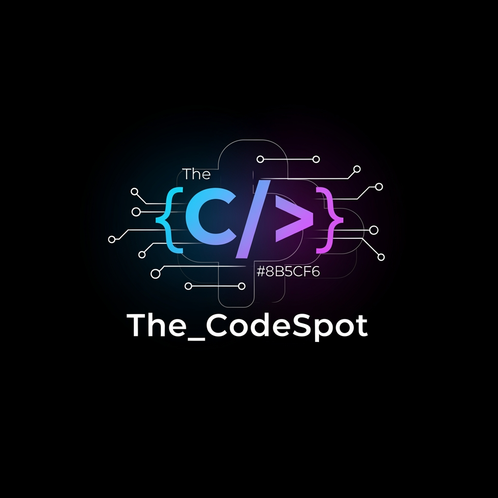 AI Design for Create a premium, modern, and memorable logo for a software development and coding brand called "The_CodeSpot".
The brand focuses on programming tutorials, coding projects, web development, mobile app development, AI projects, software engineering content, and technology education.
Design a unique logo featuring a creative combination of:
Code brackets </>
Curly braces {}
A modern tech-inspired symbol
Clean geometric shapes
Typography:
Bold futuristic font
"The_CodeSpot" prominently displayed
Professional startup-style branding
Color Scheme:
Electric Blue (#00D4FF)
Neon Purple (#8B5CF6)
Dark Black background (#0A0A0A)
White accents
Style:
Minimalist
Modern Technology
Flat Vector Design
Clean and Professional
Suitable for YouTube, Instagram, LinkedIn, Website, and GitHub
Icon Concept:
A glowing code bracket </> integrated into the letter "C" or "S"
Subtle circuit board lines
Modern developer aesthetic
Deliver:
Transparent background
Vector SVG style
Dark and light versions
Social media profile icon
Website header logo
Ultra high resolution 4K
Tagline Ideas
Code • Create • Innovate
Your Ultimate Coding Hub
Where Ideas Become Software
Building the Future with Code
Learn, Build, Deploy