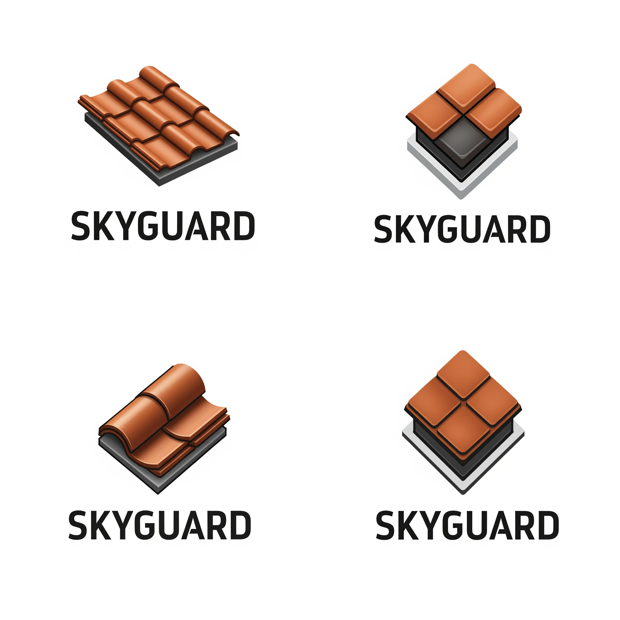 AI Design for I want to create a Logo
for a company which produces roofing tiles
the logo i want is for Skyguard
so generate skyguard logo
think like a professional logo designer with 35 years of field experience
And generate 4 logo options which correclty suits for the roof tile brand
that should look like it was designed in a top ad ajency
generate the logo in black color and white background
generate a very detailed image generation prompt for this
generate 4 logo options in high quality