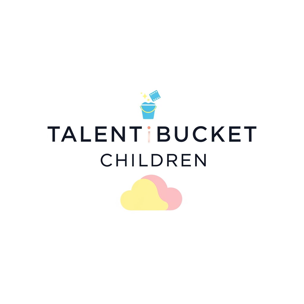 AI Design for HI , i want to create a logo, the name of the brand is Talent Bucket Children, its a production house or in later stage can turn into an ott platform. it is basically a place which has children's content, be it short films or feature films or music or animation but all for children. I want it to be modern, sleek , text based but with one two elements. should use pastel colours
