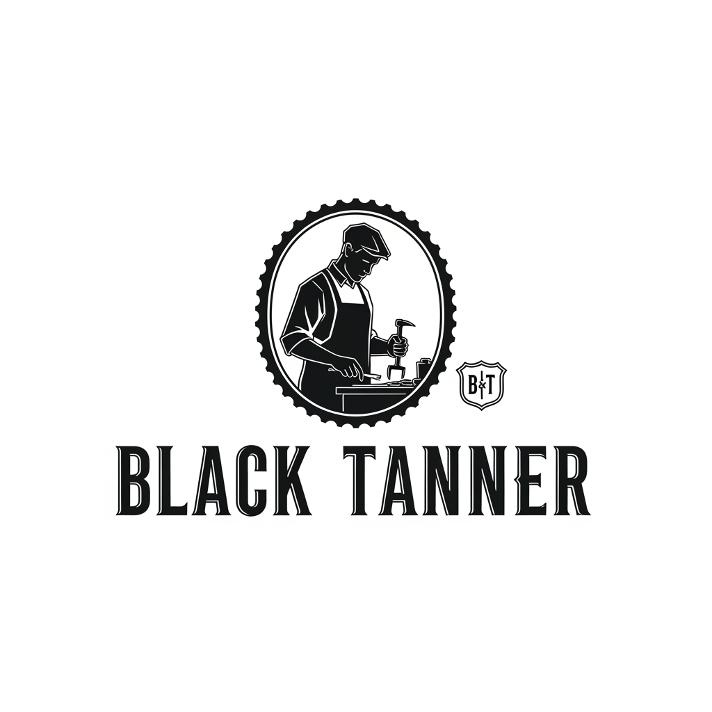 AI Design for Love the direction—"Black Tanner" sounds like a brand with real weight. That mix of old-world heritage and high-end minimalism is a classic for a reason.
Before we dive into the visuals, just a heads-up: I don't have a saved logo or reference for your craftsman yet. We can definitely keep building this out conceptually, or if you want to get specific later, you can add those references to your brand kit or assets.
To capture that "Berluti meets Coach" vibe, here’s how I’d approach the design:
The Emblem: Keep the silhouette of the craftsman strictly geometric. Think clean, negative space—maybe just the outline of his posture and the tool, rather than filling in details. If you use a stamp-style border (like a circle or shield), it’ll immediately feel more "heritage."
The Wordmark: Since you’re going for a bold serif, look for high-contrast fonts (thick and thin lines). A "Didone" style font (like Bodoni or similar) would lean into that high-fashion luxury feel, while a slab-serif would lean into the "rugged craftsman" aesthetic.
The Monogram: Instead of a complex lockup, try interlocking the "B" and "T" inside a small, subtle crest on the side, or use a customized ligature where the crossbar of the 'T' extends over the 'B'.
If you're ready to try generating some visual options, head over to the prompt bar. If you want me to help you tighten up the prompt for that, just say the word! Want to refine the typography style or the emblem shape first?