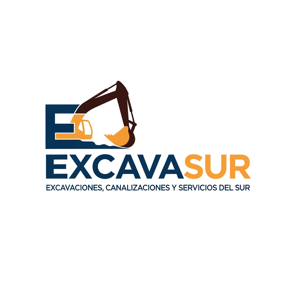AI Design for creame un logo con el nombre de la empresa " Excavasur", Excavaciones, canalizaciones y servicios del sur