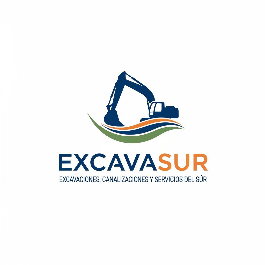 AI Design for creame un logo con el nombre de la empresa " Excavasur", Excavaciones, canalizaciones y servicios del sur