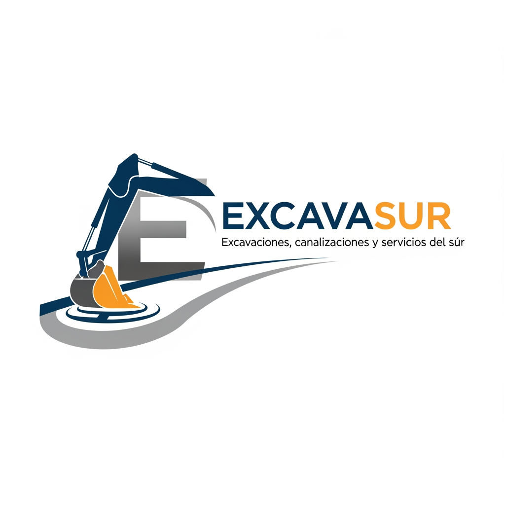 AI Design for creame un logo con el nombre de la empresa " Excavasur", Excavaciones, canalizaciones y servicios del sur