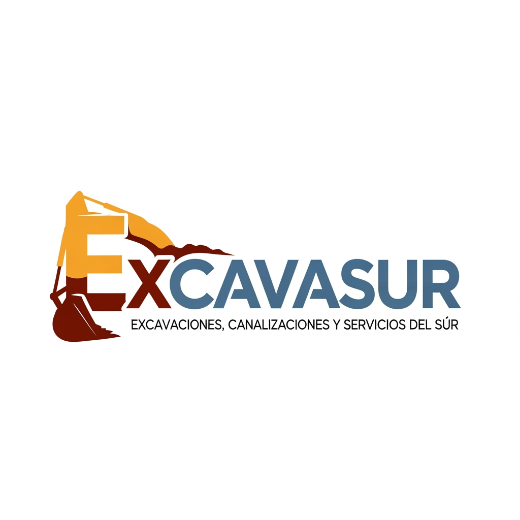 AI Design for creame un logo con el nombre de la empresa " Excavasur", Excavaciones, canalizaciones y servicios del sur