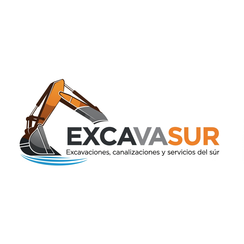 AI Design for creame un logo con el nombre de la empresa " Excavasur", Excavaciones, canalizaciones y servicios del sur