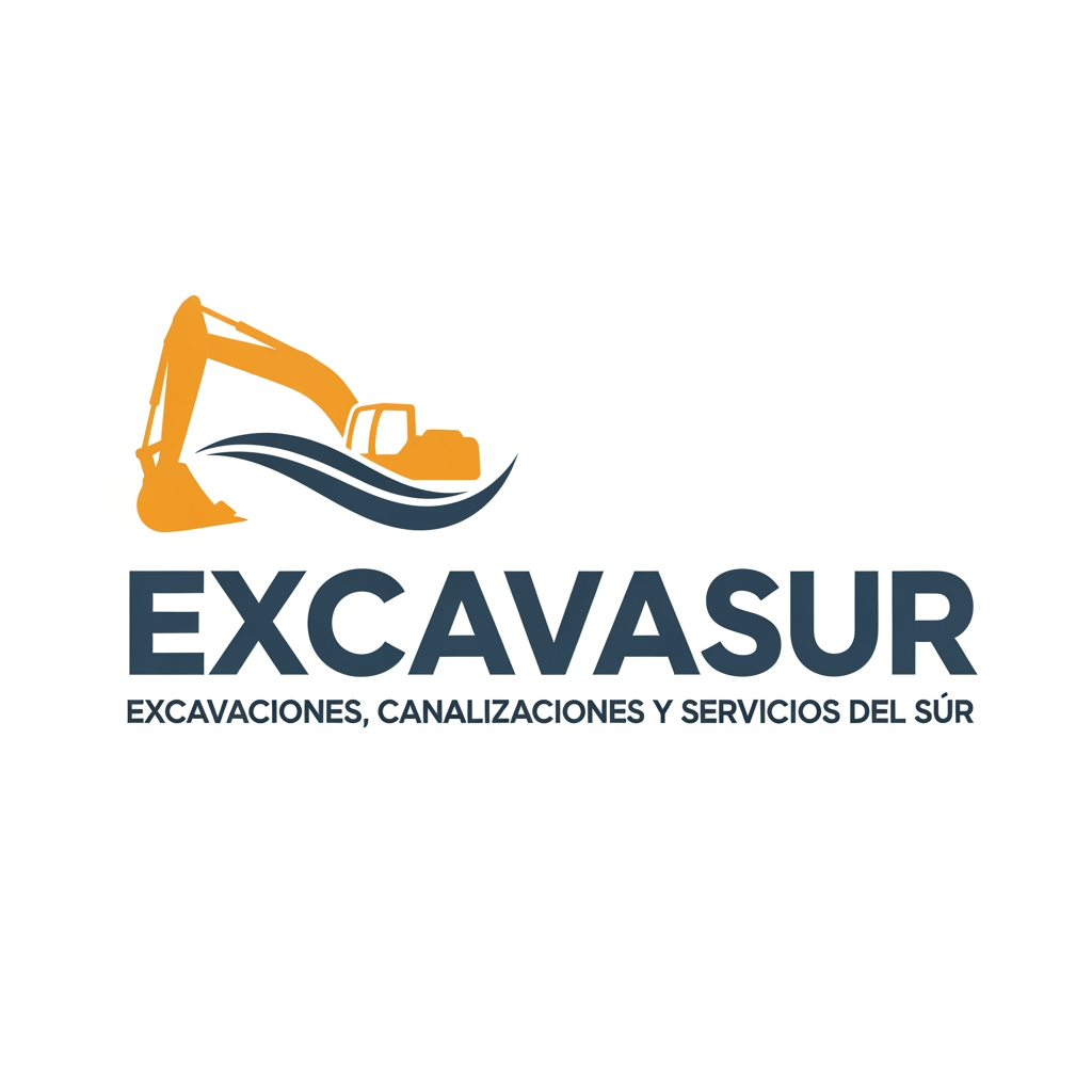 AI Design for creame un logo con el nombre de la empresa " Excavasur", Excavaciones, canalizaciones y servicios del sur
