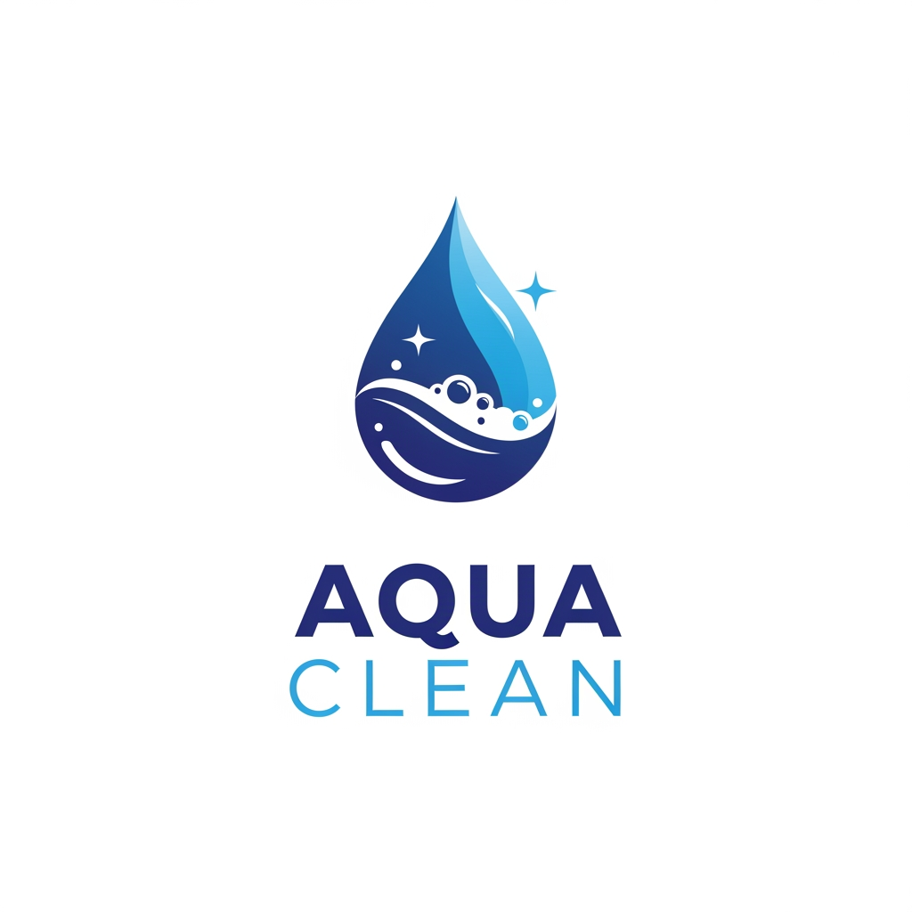 AI Design for for my bussiness Aqua Clean i want to create a logo it is a Cleaning products manufactring firm