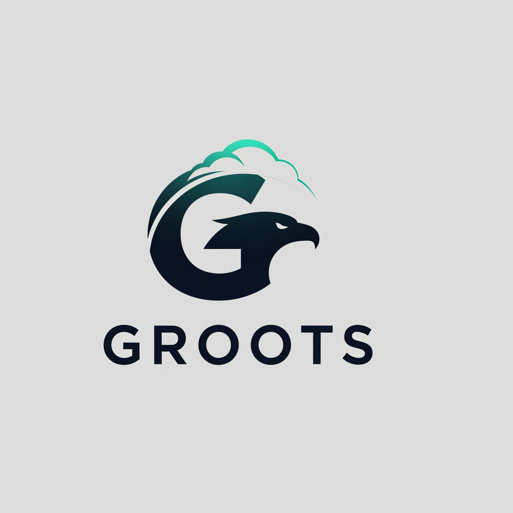 AI Design for १. The Tech-Eagle Fusion (Modernization of Current Logo)
Prompt: A premium corporate tech typography logo for 'GROOTS'. The letter 'G' is kermit-customized using negative space to subtly form a sleek, minimalist eagle head integrated with a cloud arc, symbolizing 'Scale' and 'Secure'. Deep midnight blue font with an electric neon teal gradient accent on the eagle element. Bold, modern geometric sans-serif typeface, clean edges, solid background, 8k resolution, suitable for an AWS DevOps provider.