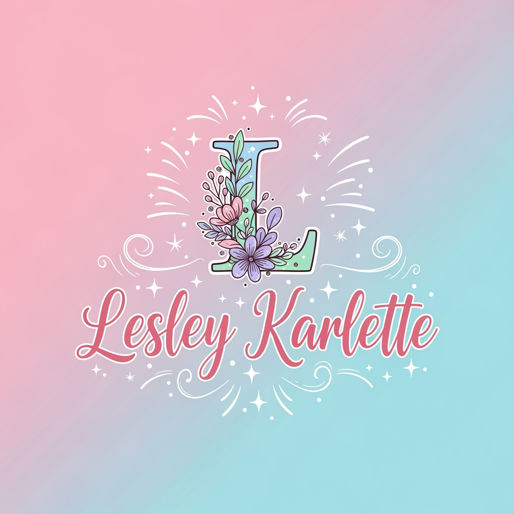 AI Design for (Lesleykarlette) give me logo size 1080/1080 girly feels