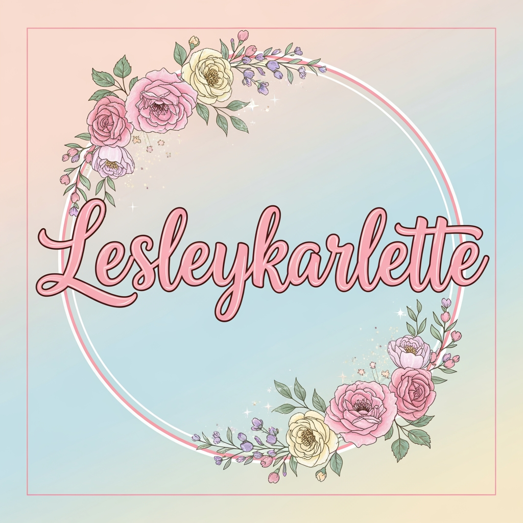 AI Design for (Lesleykarlette) give me logo size 1080/1080 girly feels