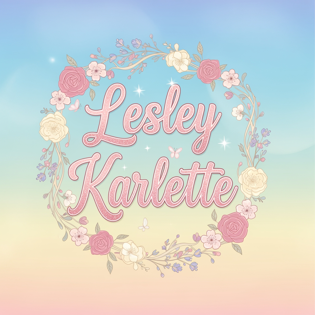 AI Design for (Lesleykarlette) give me logo size 1080/1080 girly feels