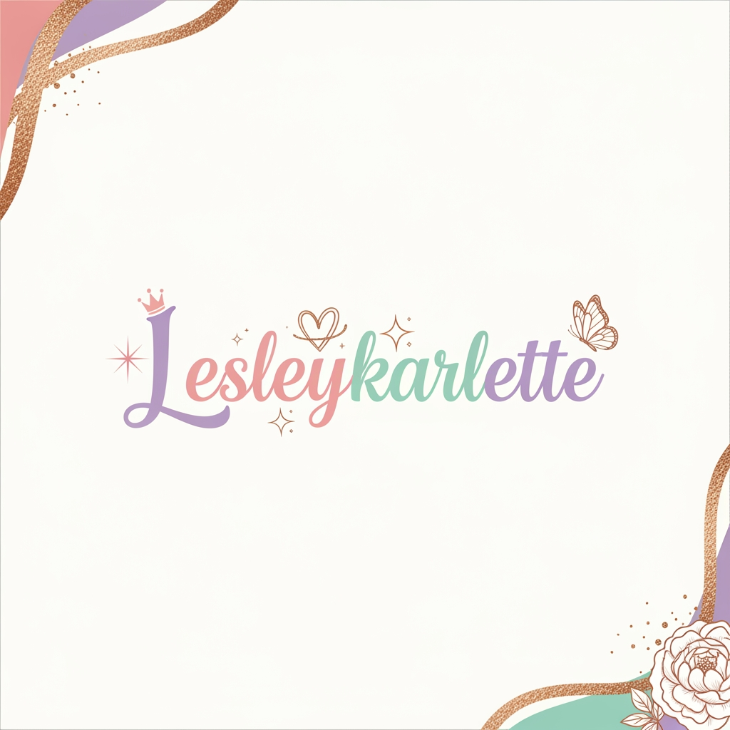 AI Design for (Lesleykarlette) give me logo size 1080/1080 girly feels