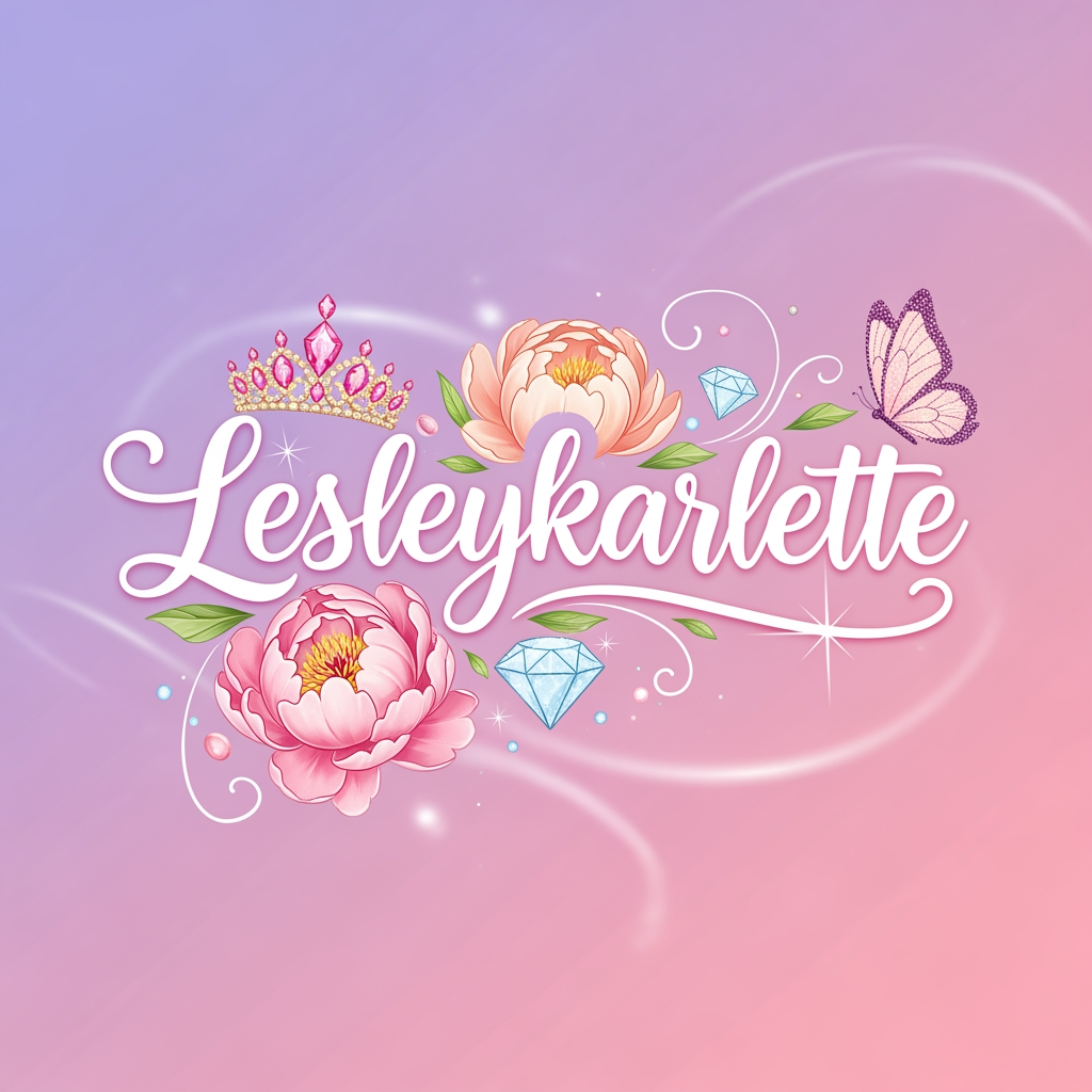 AI Design for (Lesleykarlette) give me logo size 1080/1080 girly feels