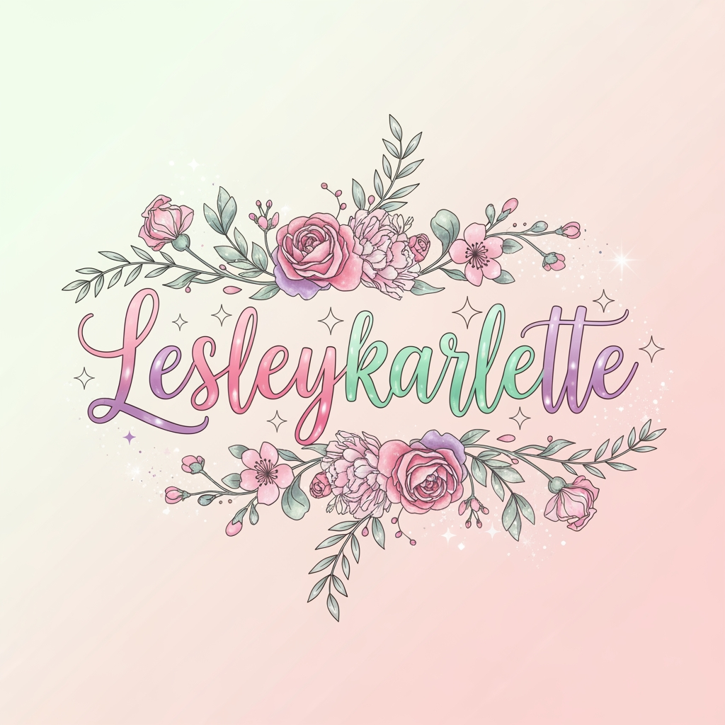 AI Design for (Lesleykarlette) give me logo size 1080/1080 girly feels