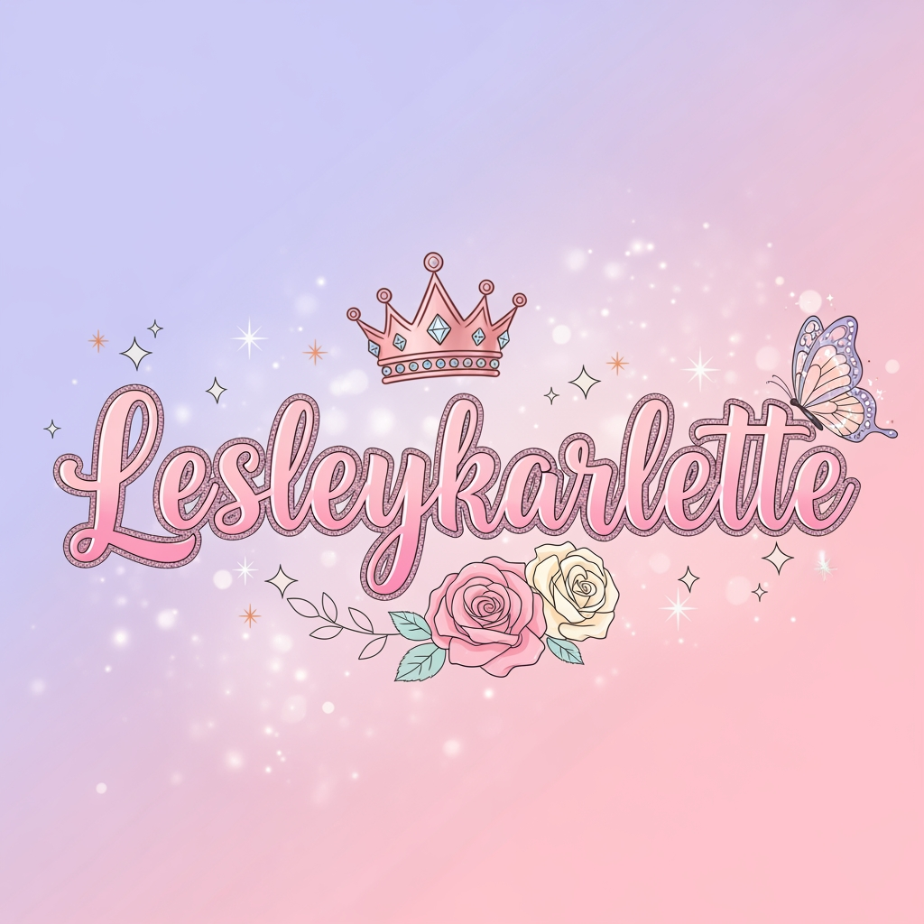 AI Design for (Lesleykarlette) give me logo size 1080/1080 girly feels