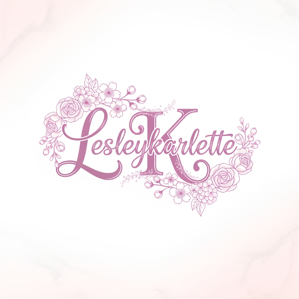 AI Design for (Lesleykarlette) give me logo size 1080/1080 girly feels