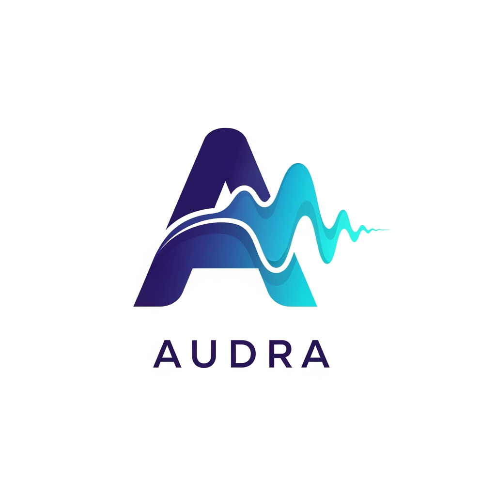 AI Design for create logo for my music generatio platform name 'Audra'