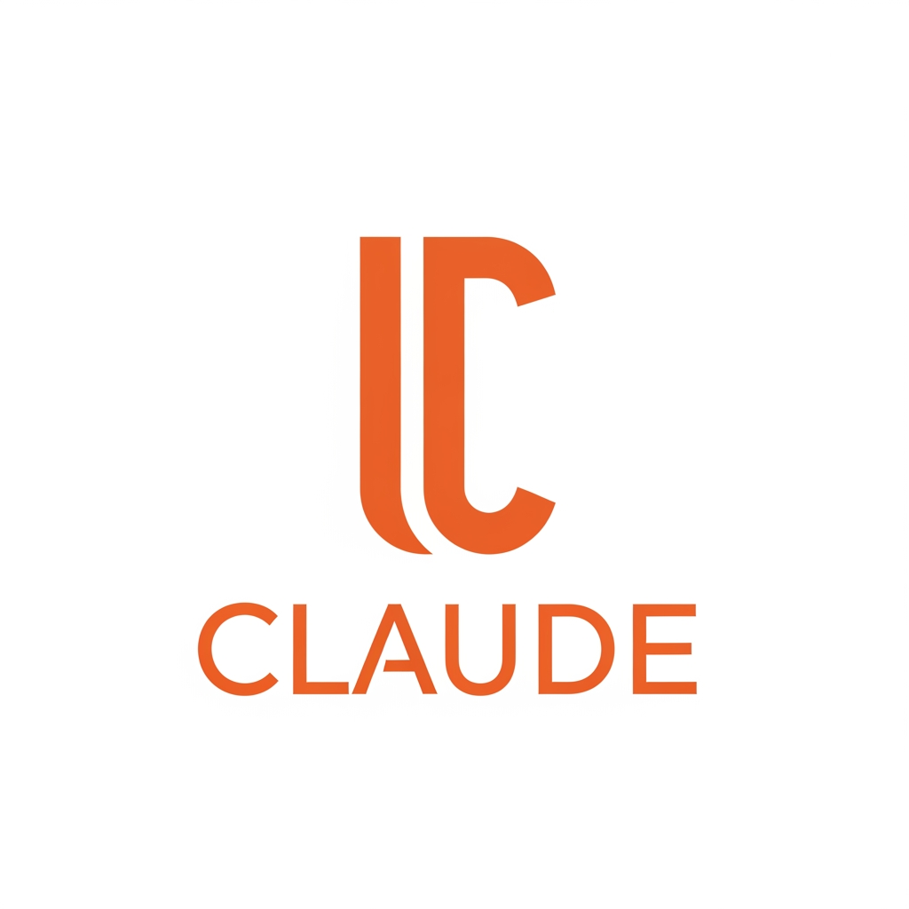 AI Design for just two vertical parllel line with share corner's give a claude logo orange color