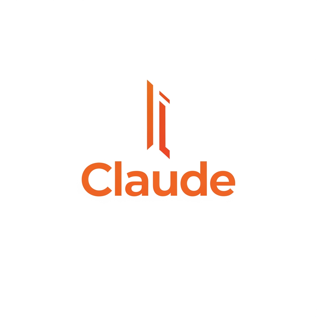 AI Design for just two vertical parllel line with share corner's give a claude logo orange color