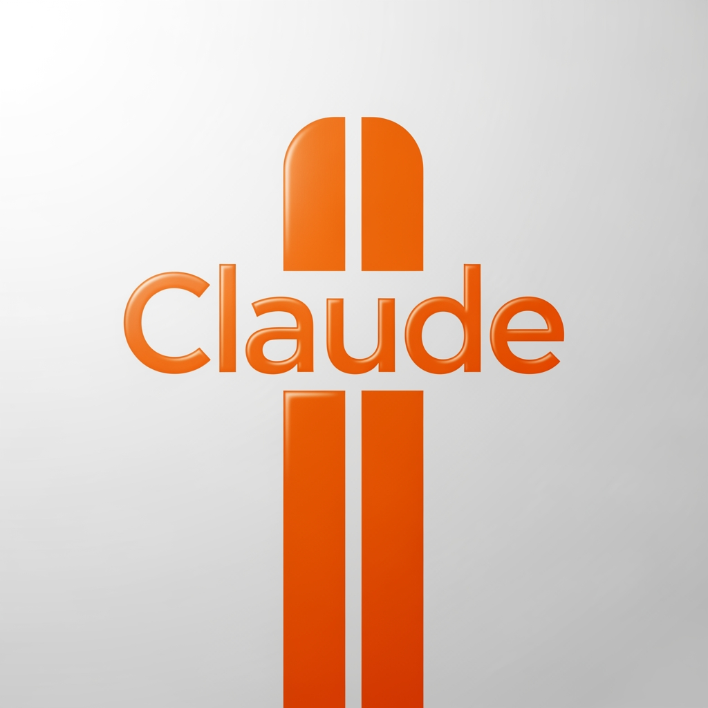 AI Design for just two vertical parllel line with share corner's give a claude logo orange color
