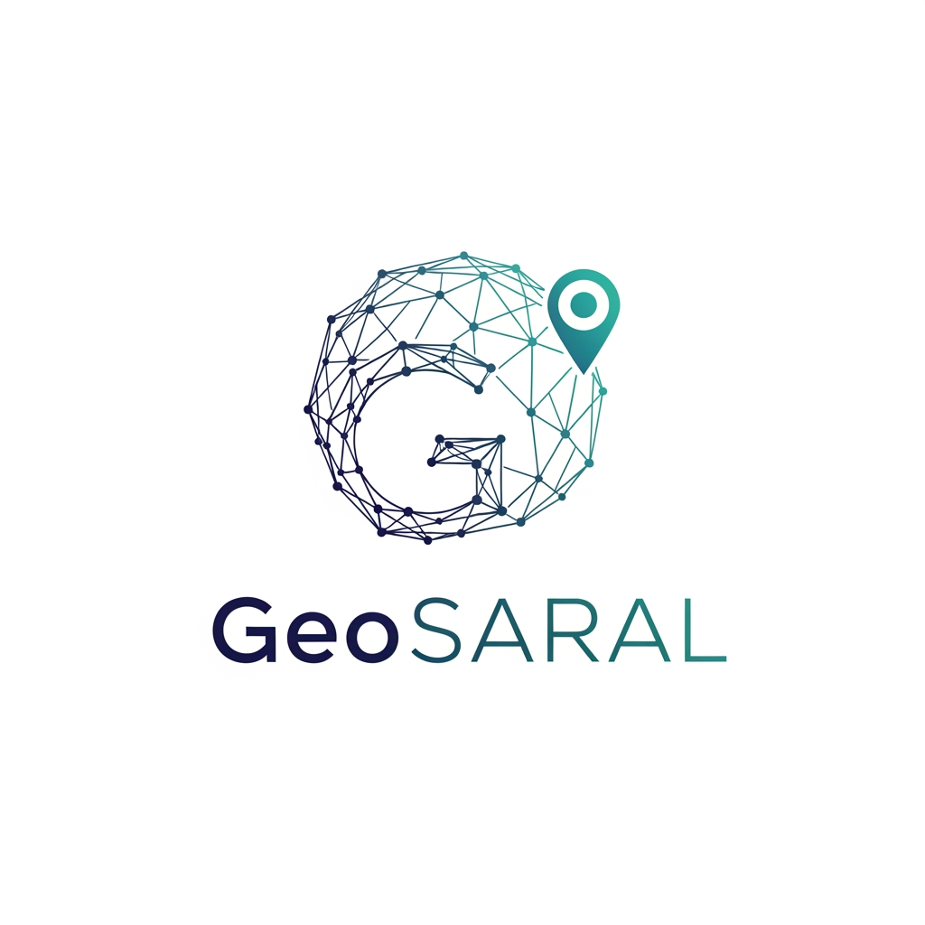 AI Design for help me brainstorm some logo concepts for a software application named GeoSARAL which is a GIS mapping application to be used on desktop. Want it to be symbol and word mark based, minimalistic, abstract
