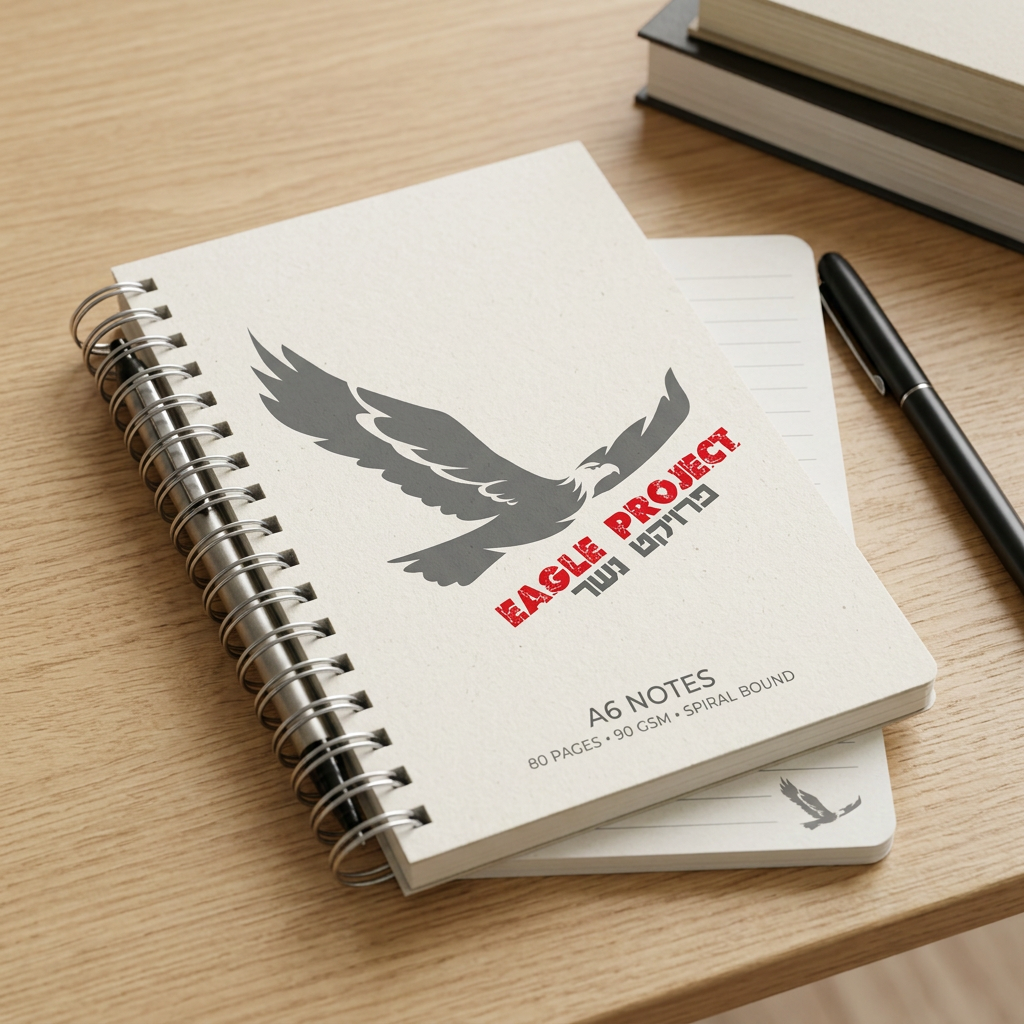 AI Design for I want to design an A6 notepad with that logo