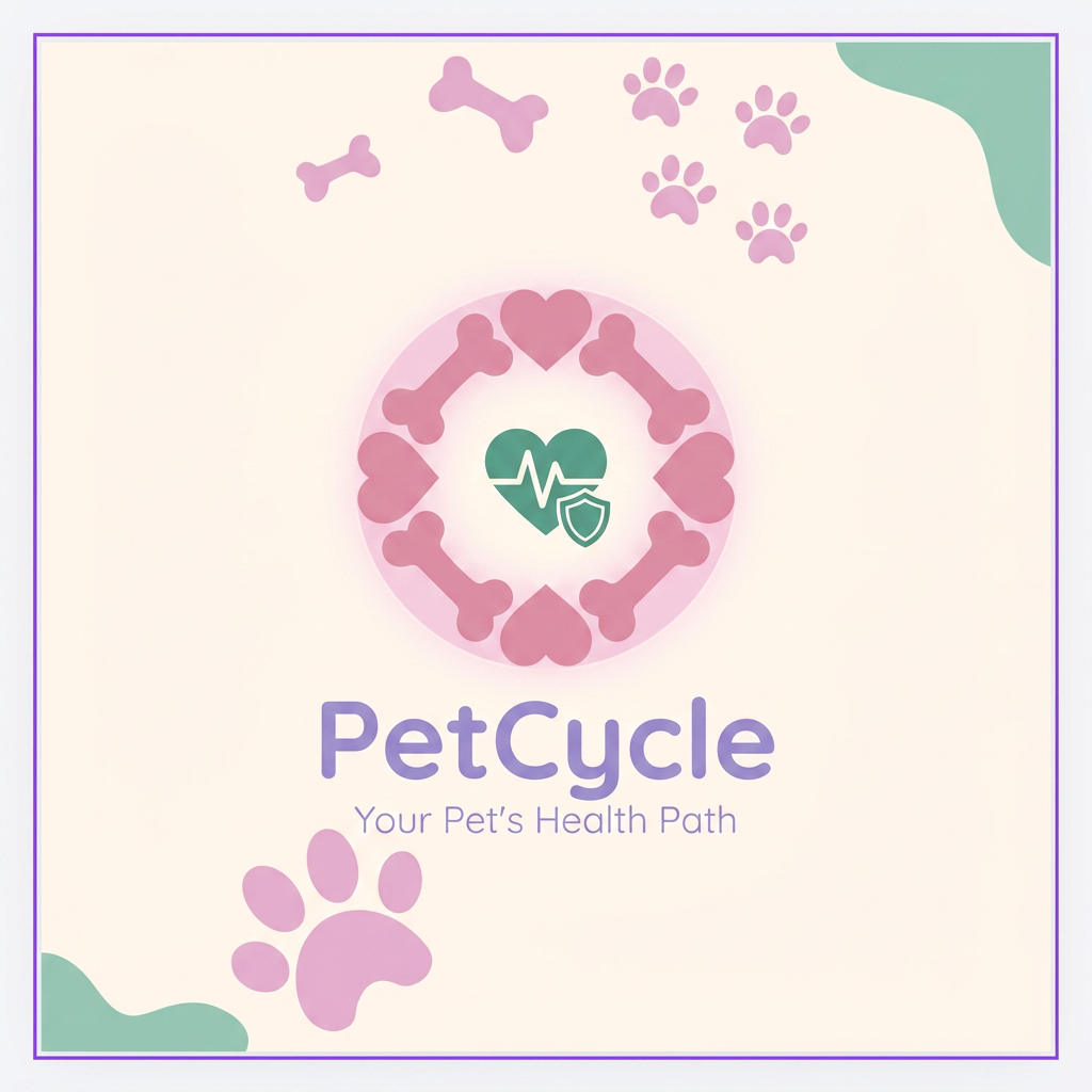 AI Design for i want to make a logo for PetCycle, it is a pet health tracking app, use the image as a design aesthetic
