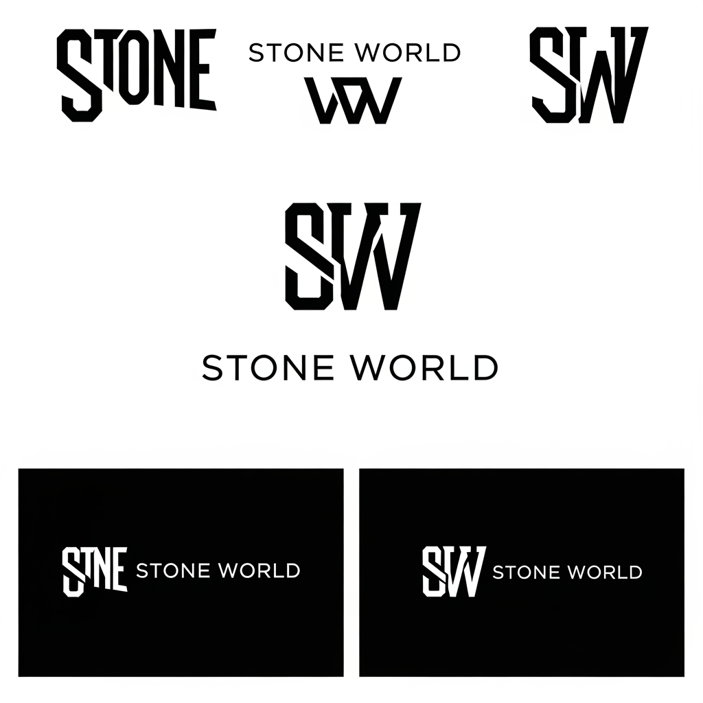 AI Design for Create a professional luxury monogram logo for STONE WORLD.
The logo icon must combine the letters S and W into a single geometric symbol using negative space. Both letters should be instantly recognizable and perfectly balanced.
Requirements:
• Easy to trace in Adobe Illustrator
• Built on a visible geometric grid
• Thick vector strokes
• Symmetrical construction
• Simple angular shapes only
• No gradients
• No shadows
• No marble textures
• No 3D effects
• No globe elements
Style:
• Premium architectural branding
• Luxury Italian marble company
• Minimalist Swiss design
• Timeless corporate identity
• Inspired by world-class brands like Rolex, Bentley, Foster + Partners and luxury real estate companies
Presentation:
1. Construction grid
2. Monogram breakdown
3. Final logo
4. Black version
5. Gold version
6. Logo on white background
Colors:
• Black (#111111)
• Luxury Gold (#C8A46B)
• White background
The final monogram should feel strong, trustworthy, global, premium and memorable. The logo must look like an award-winning Behance branding project and be simple enough to recreate manually with the Pen Tool.