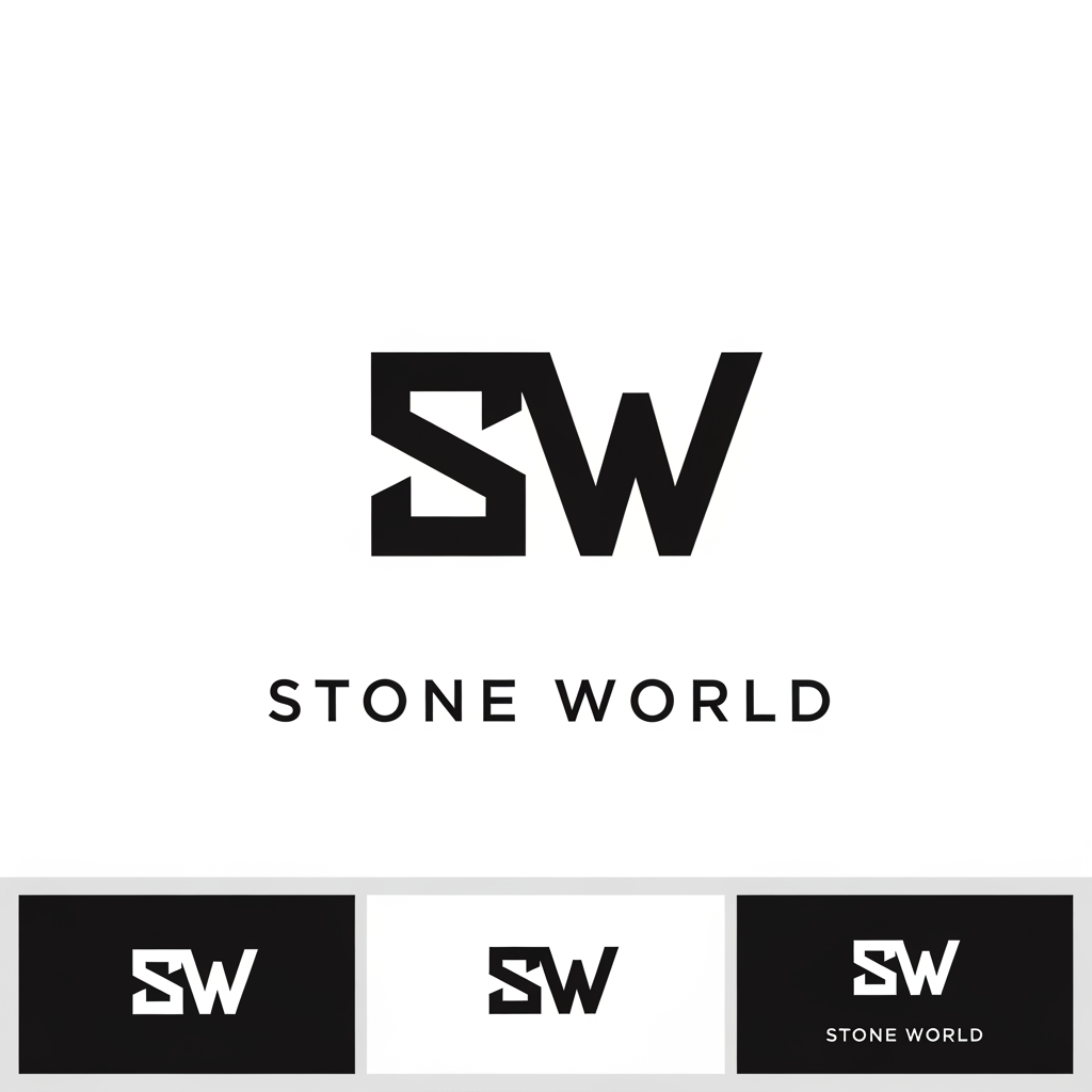 AI Design for Create a professional luxury monogram logo for STONE WORLD.
The logo icon must combine the letters S and W into a single geometric symbol using negative space. Both letters should be instantly recognizable and perfectly balanced.
Requirements:
• Easy to trace in Adobe Illustrator
• Built on a visible geometric grid
• Thick vector strokes
• Symmetrical construction
• Simple angular shapes only
• No gradients
• No shadows
• No marble textures
• No 3D effects
• No globe elements
Style:
• Premium architectural branding
• Luxury Italian marble company
• Minimalist Swiss design
• Timeless corporate identity
• Inspired by world-class brands like Rolex, Bentley, Foster + Partners and luxury real estate companies
Presentation:
1. Construction grid
2. Monogram breakdown
3. Final logo
4. Black version
5. Gold version
6. Logo on white background
Colors:
• Black (#111111)
• Luxury Gold (#C8A46B)
• White background
The final monogram should feel strong, trustworthy, global, premium and memorable. The logo must look like an award-winning Behance branding project and be simple enough to recreate manually with the Pen Tool.