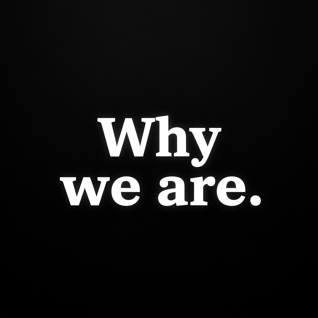 AI Design for A text why we are with black backround