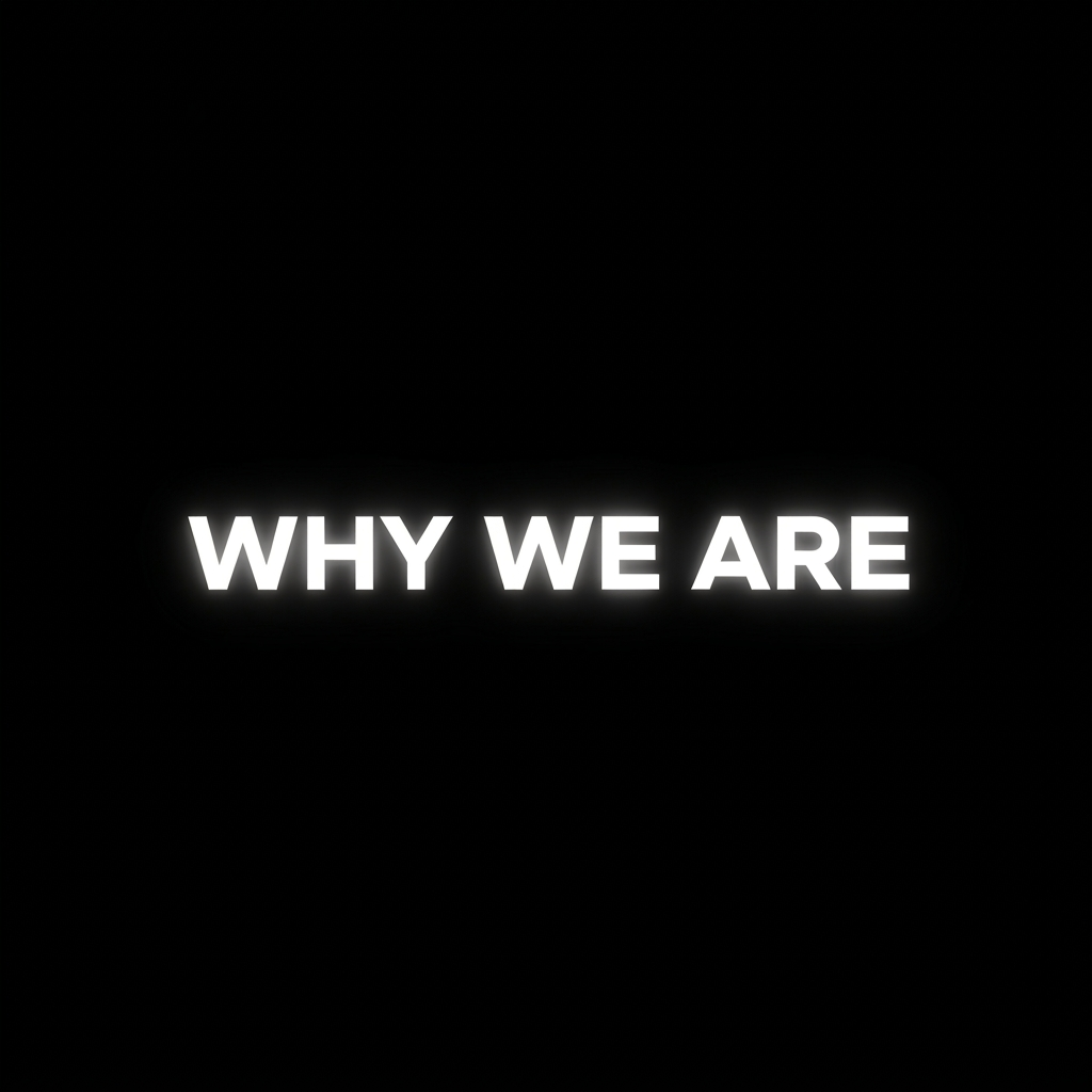 AI Design for A text why we are with black backround