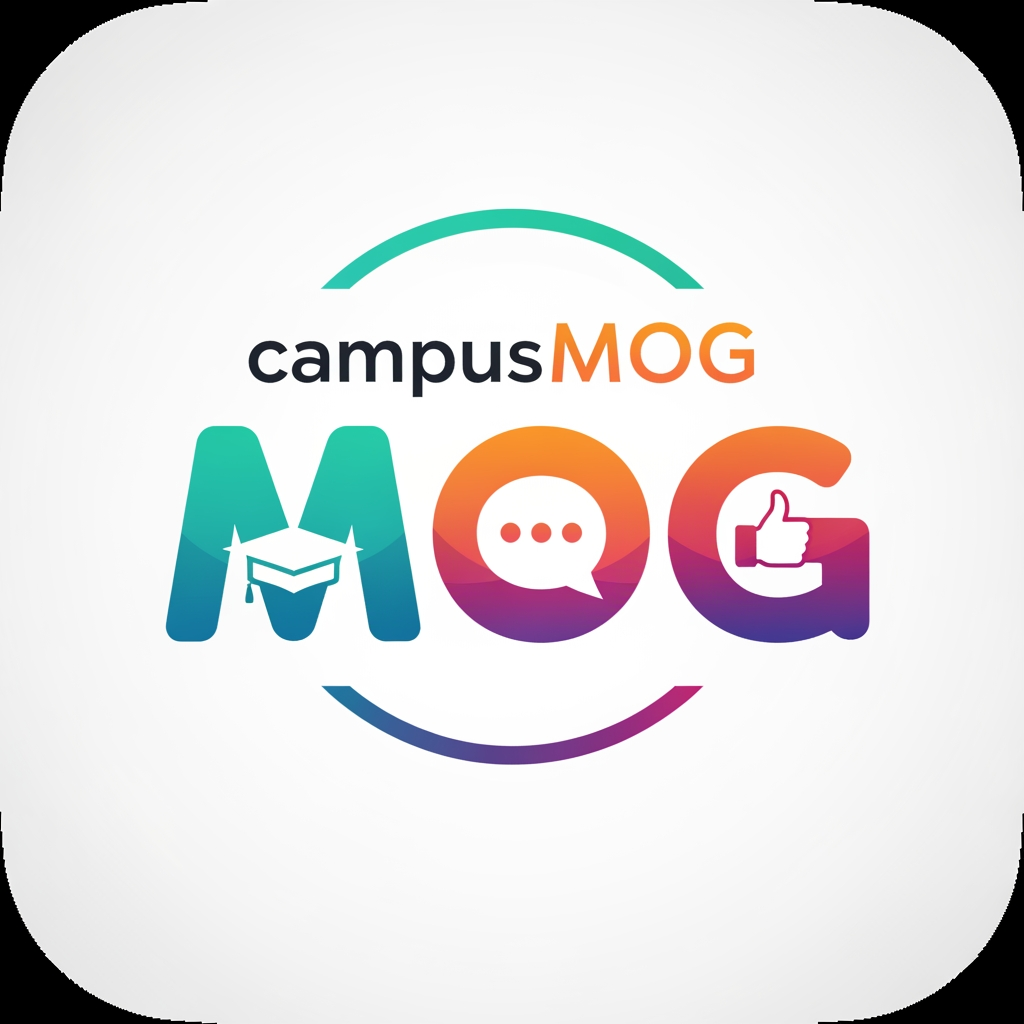 AI Design for i want a logo for my web/app called campusMOG
its a college app in which student do confessions , make their profiles , comment and likes to each others