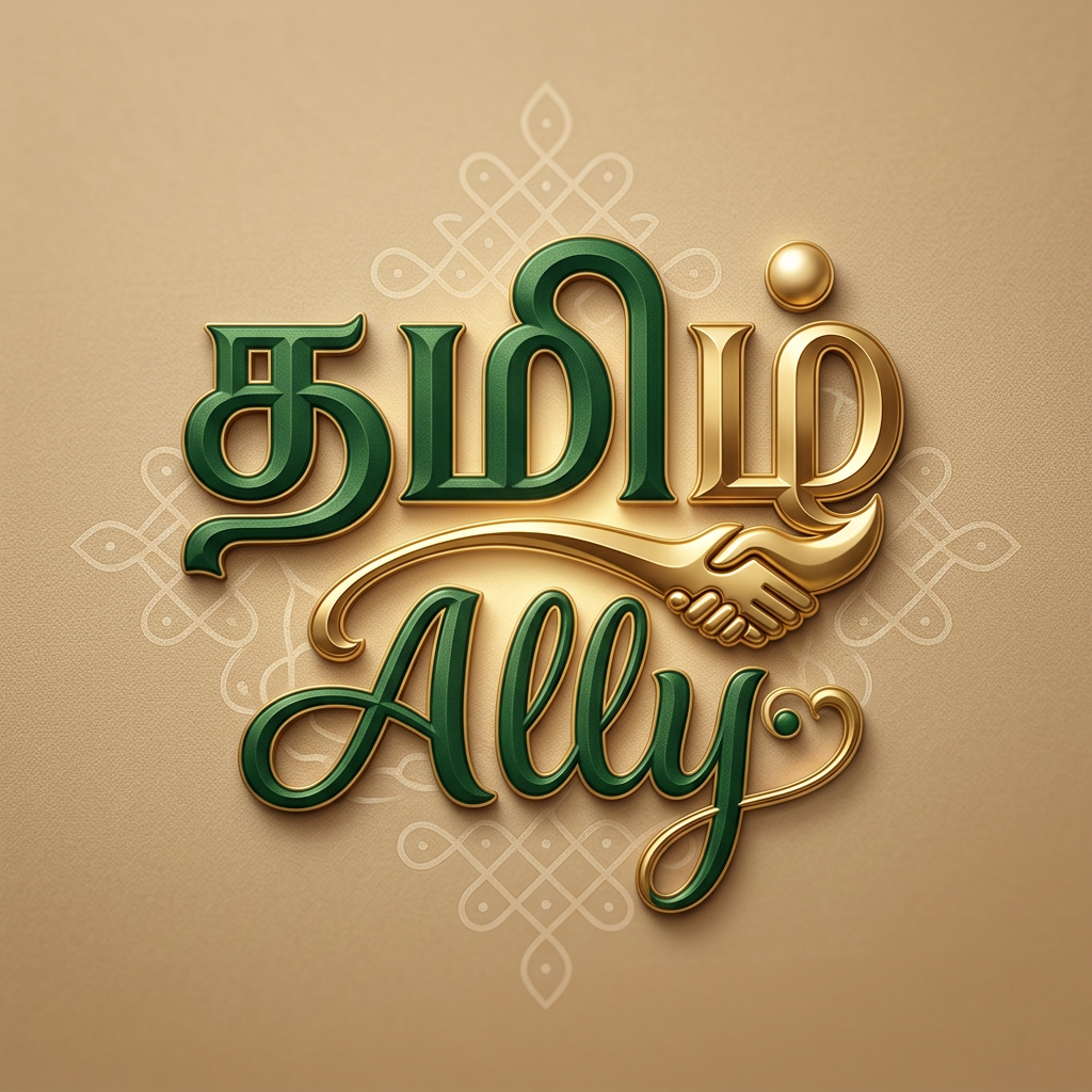 AI Design for this is my logo design ithula nii konjam unique ness add panna pora avolothan
inga letter 'ழ்' maatum nan canva la vechi iruka mathiri venum like with hand shake aprm rendu word um and letter 'ழ்' la connect aganum with that hand shake idea
and background color sandal so athuku yetha mathiri letters oda color vechiko antha letter 'ழ்' maatum golden color la vechiko
and remaing ellam nan desing panni iruka mathiri vechiko aprm ithula nii unique aa yethachi add pannalum sandhosam