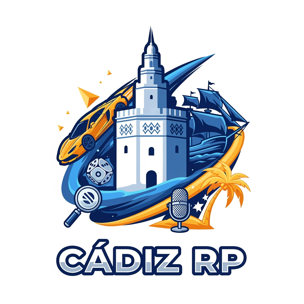 AI Design for Crea un logo de roleplay de Cádiz RP que sea llamativo que salga cosas guaas asin