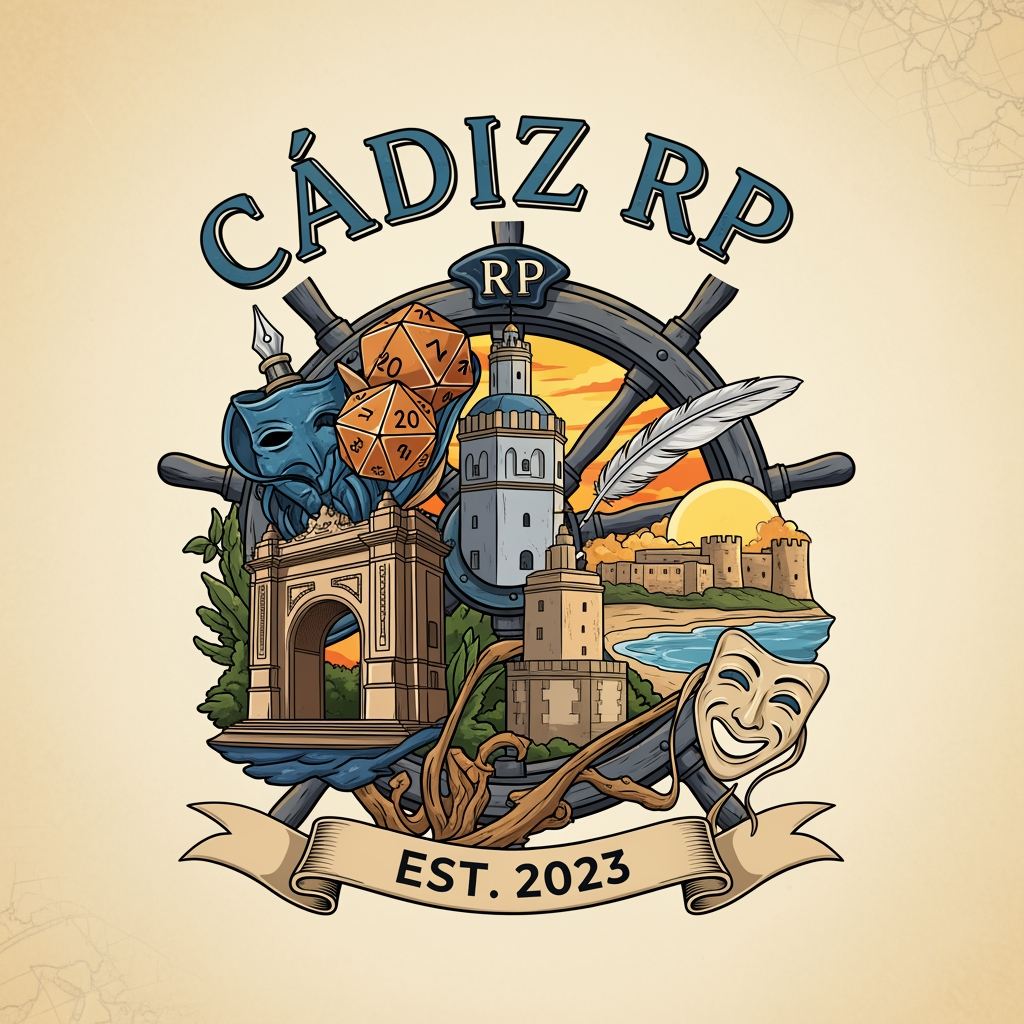 AI Design for Crea un logo de roleplay de Cádiz RP que sea llamativo que salga cosas guaas asin