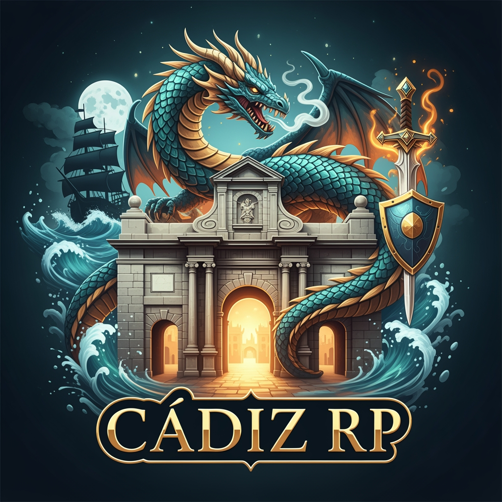 AI Design for Crea un logo de roleplay de Cádiz RP que sea llamativo que salga cosas guaas asin